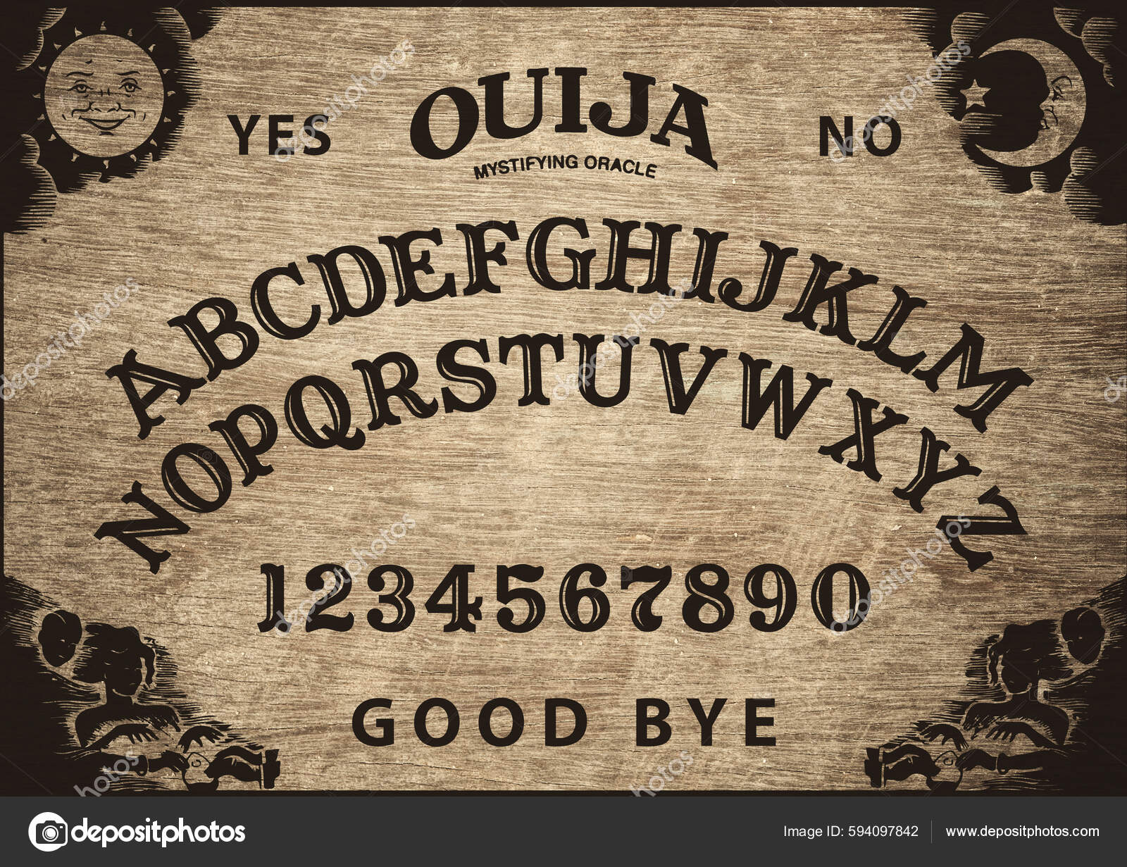 T-shirt Homme Ouija Spirit Board - Design Halloween Fantômes Démons - 100% Coton - Coupe Regular
