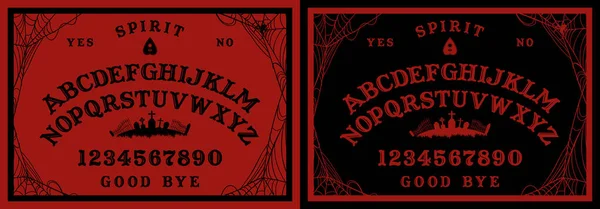 Planche Ouija Halloween Sur Texture Bois Planchette Joue Avec Les — Image vectorielle