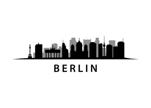 Berlin Skyline Landscape Germany German City Scape Urban Industrial Vector — 스톡 벡터