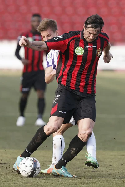 Budapeste Honrado vs. Ujpest FC OTP Bank League jogo de futebol — Fotografia de Stock