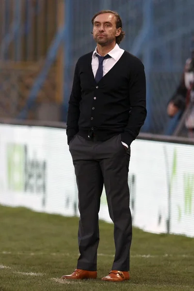 BUDAPEST, HUNGARY - JULY 24, 2014: Head Coach Of FTC, Thomas Doll During Ferencvarosi  TC Vs. HNK Rijeka UEFA EL Football Match At Puskas Stadium On July 24, 2014  In Budapest, Hungary.