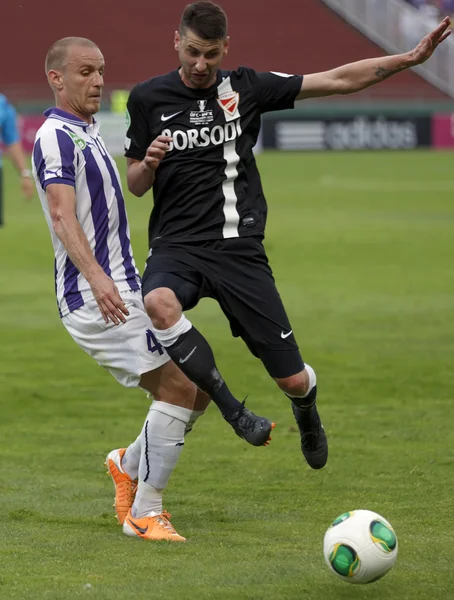 Újpest vs. diosgyori vtk maďarský pohár finále fotbalové utkání — Stock fotografie