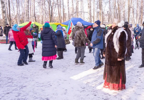 Kyshky Uennar Urlaub Wintervergnügen Tatar Tatarischer Urlaub Puschkino Gebiet Moskau — Stockfoto