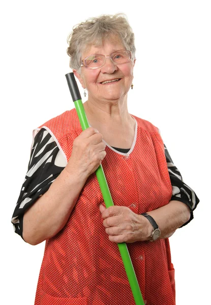 Senior cleaning lady — Stock Photo, Image