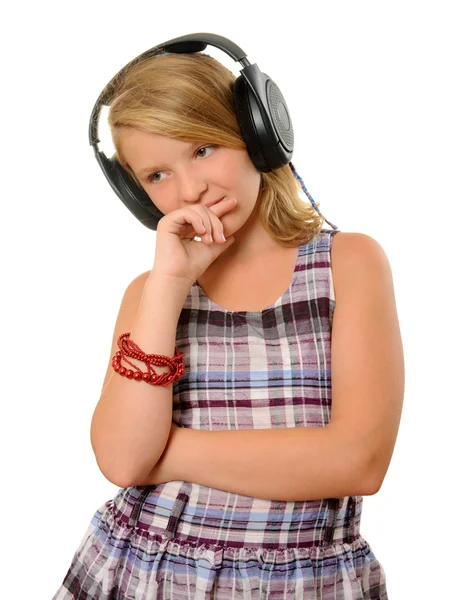 Chica con auriculares — Foto de Stock