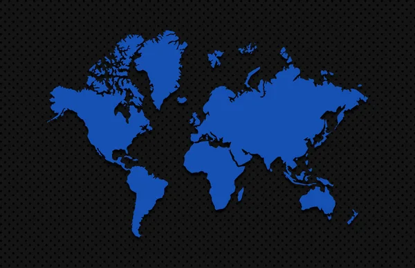 Blue World Map Carbon Fibre Background — Zdjęcie stockowe