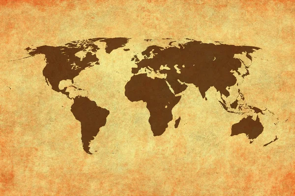 World Map Old Paper Perchment — Zdjęcie stockowe