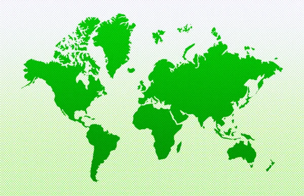 Green World Map on blue-green background