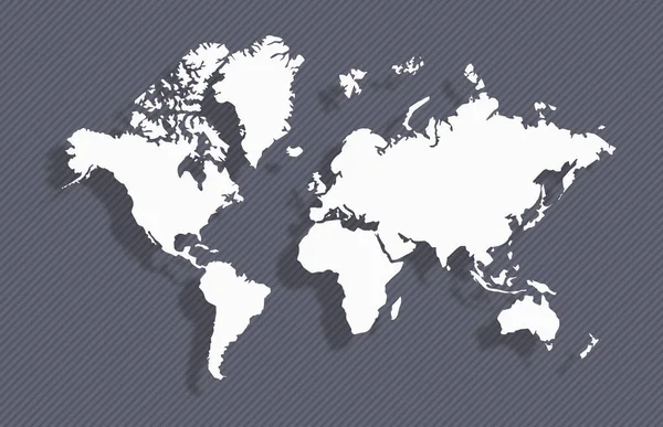 Mavi Gri Arkaplan Üzerine Beyaz Dünya Haritası — Stok fotoğraf