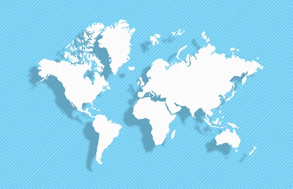 Mapa Mundo Branco Sobre Fundo Azul — Fotografia de Stock