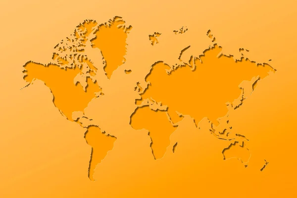 Fondo Del Mapa Del Mundo Naranja —  Fotos de Stock