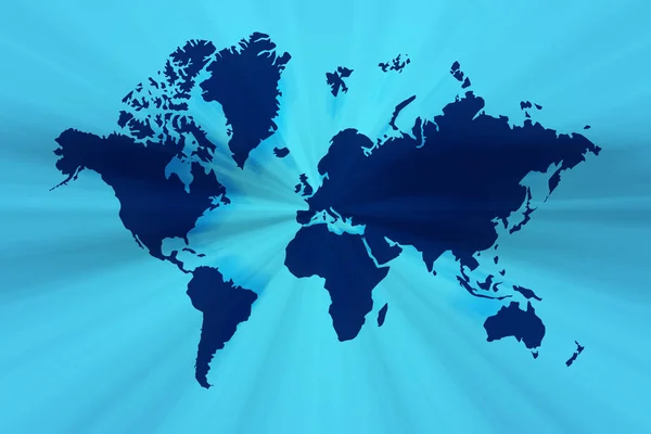 青の世界地図背景 — ストック写真