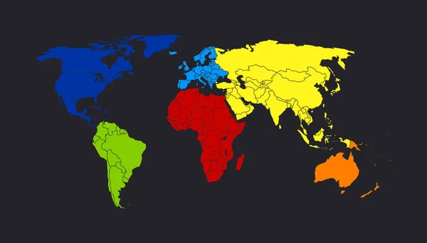 Mappa Del Mondo Illustrazione Vettoriale — Vettoriale Stock