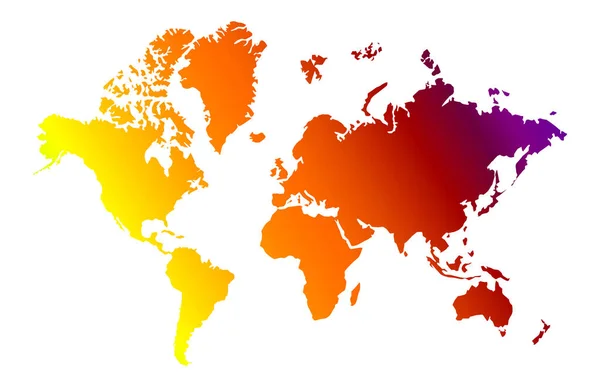 Mapa Świata Kolorowy Białym Tle — Zdjęcie stockowe