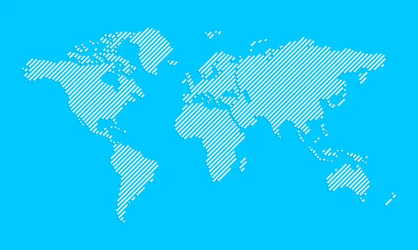 Карта Світу Білих Точкових Ліній — стокове фото
