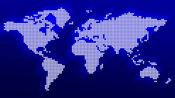 Mapa Del Mundo Punteado Blanco Sobre Fondo Azul — Foto de Stock