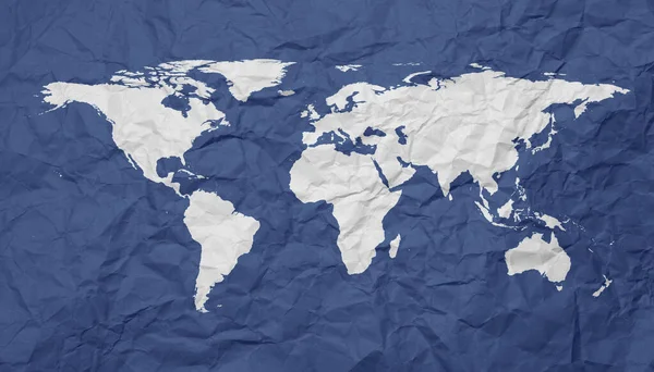 Карта Мира Голубом Бумажном Фоне — стоковое фото