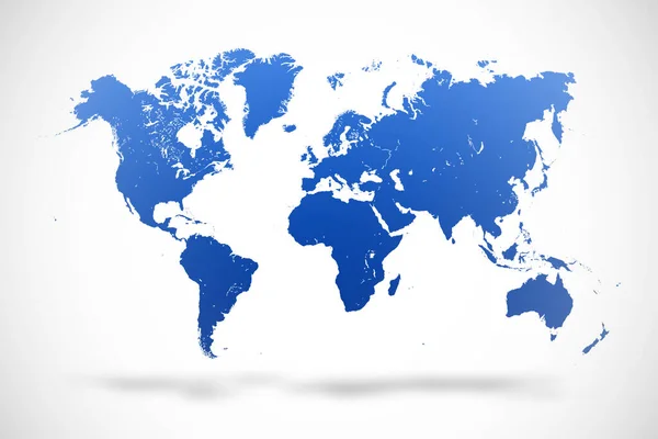 Mapa Del Mundo Azul Sobre Fondo Blanco —  Fotos de Stock