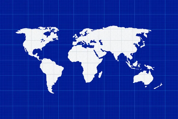 Mapa Del Mundo Papel Gráfico Azul — Foto de Stock