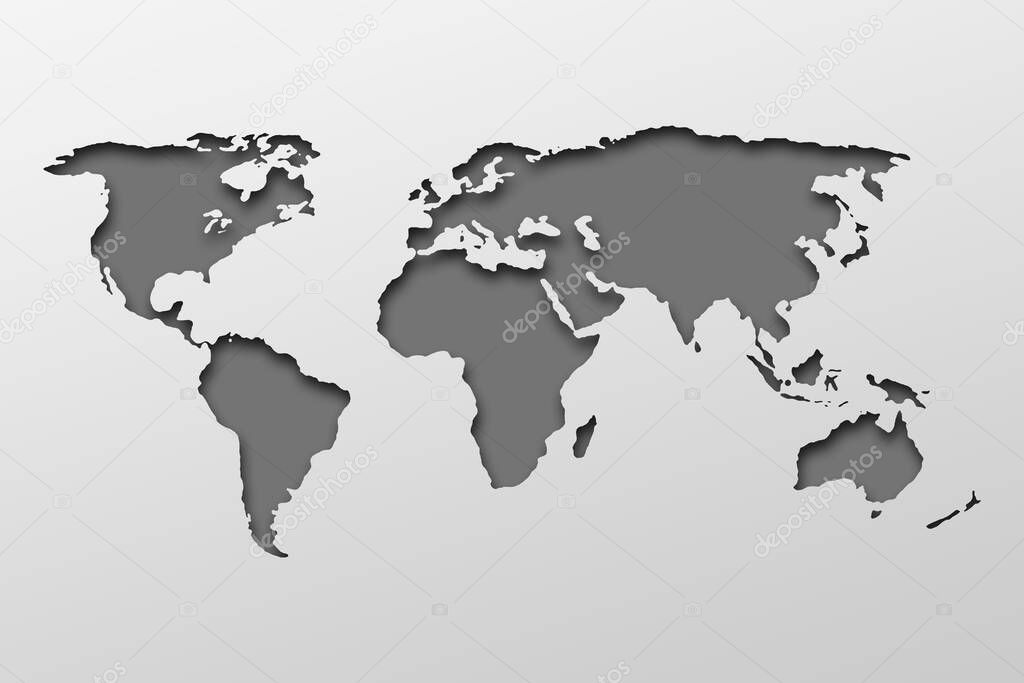 Gray World Map background