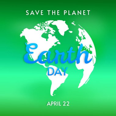 Gezegeni Kurtarın - Dünya Günü geçmişi. Vektör EPS10 illüstrasyonu.