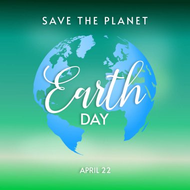 Gezegeni Kurtarın - Dünya Günü geçmişi. Vektör EPS10 illüstrasyonu.