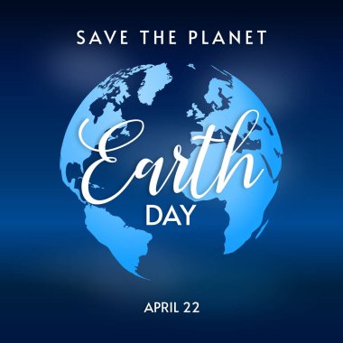 Gezegeni Kurtarın - Mavi Dünya Günü geçmişi. Vektör EPS10 illüstrasyonu.