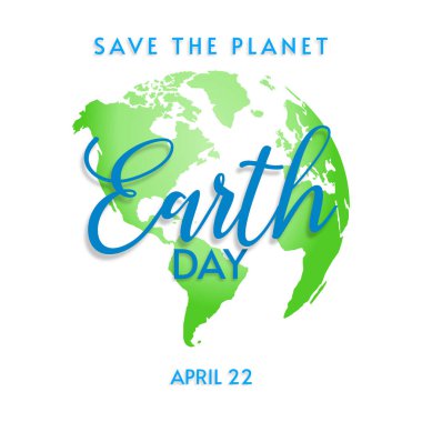 Gezegeni Kurtarın - Dünya Günü geçmişi. Vektör EPS10 illüstrasyonu.