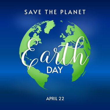 Gezegeni Kurtarın - Dünya Günü geçmişi. Vektör EPS10 illüstrasyonu.