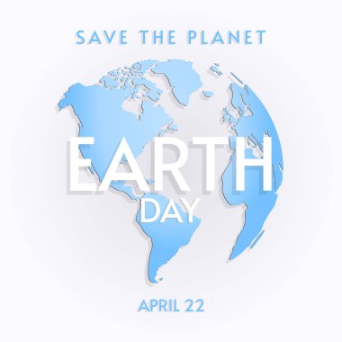 Mavi Gezegeni Kurtarma Günü geçmişi. Vektör EPS10 illüstrasyonu.