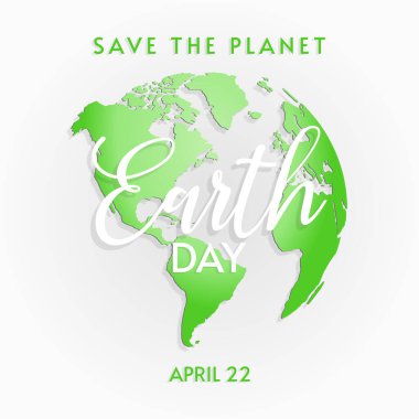 Gezegeni Kurtarın - Dünya Günü geçmişi. Vektör EPS10 illüstrasyonu.