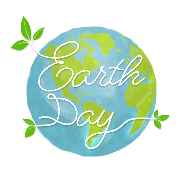 Earth Day Watercolor Background Illustration — Stock Photo, Image
