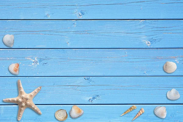 Mavi ahşap yaz arkaplanı