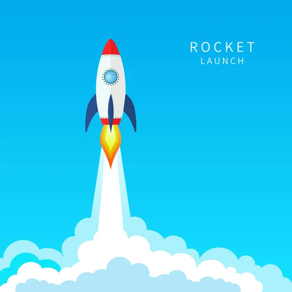 Rocket Ship Launch Background Vector Concept Business Product Market Startup — Stock Vector