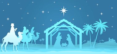 Mavi Noel İsa 'nın doğuş sahnesi