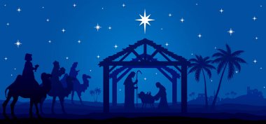 Mavi Noel İsa 'nın doğuş sahnesi