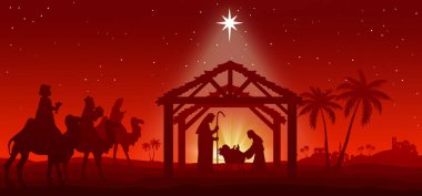 Kırmızı Noel İsa 'nın doğuş sahnesi