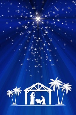 Mavi Noel İsa 'nın doğuş sahnesi