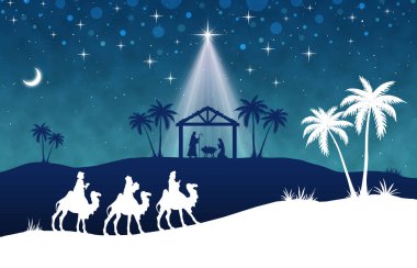 Mavi Noel İsa 'nın doğuş sahnesi