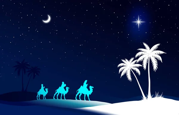 Blå Jul Födelsekväll Bakgrund — Stockfoto