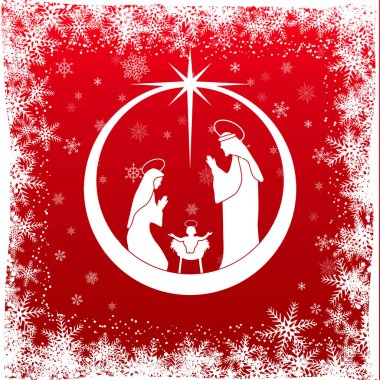 Kırmızı Noel geçmişi. Kartaneleri süslenmiş bir baloda doğum sahnesi.