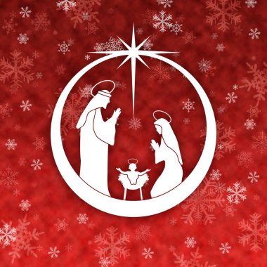 Kırmızı Noel geçmişi. Kartaneleri süslenmiş bir baloda doğum sahnesi.
