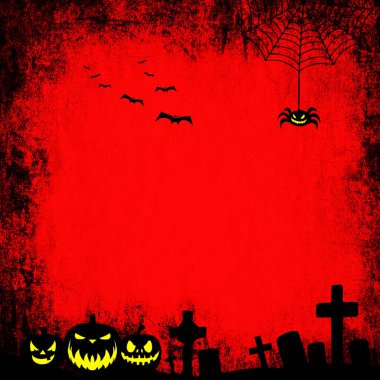 Örümcek, yarasa ve balkabaklarıyla cadılar bayramı arkaplanı