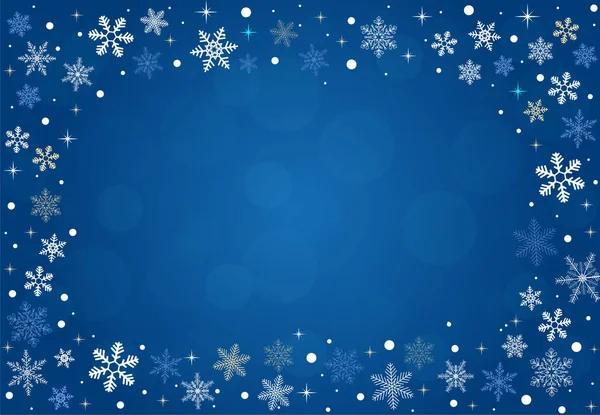 Blue Christmas Winter Snowflakes Background Vector Eps — Stock Vector