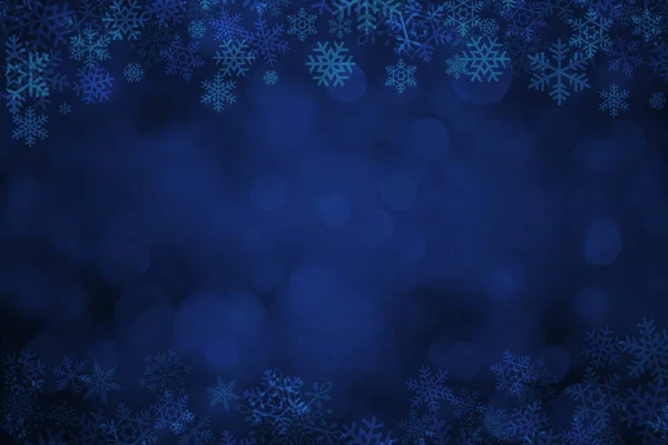 Sfondo Blu Natale Con Fiocchi Neve — Foto Stock