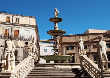 Fontana pretoria palermo, Sicilya, İtalya.