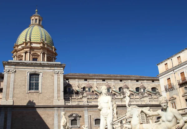 Fontana Pretoria Palermo Sicilië Italië — Stockfoto