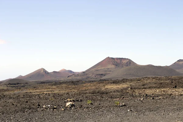 Pohled Vinici Geria Černé Sopečné Půdě Scénická Krajina Lanzarote Kanárské — Stock fotografie