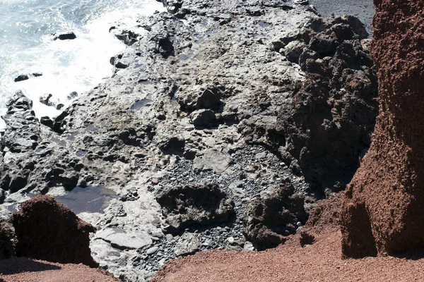 Volcanic Green Lake Lago Verde Charco Los Clicos Golfo Lanzarote — Stock Fotó