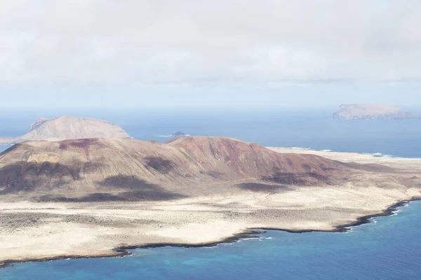 Panoramic View Volcanic Island Graciosa Atlantic Ocean Canary Islands Spain Stock Image